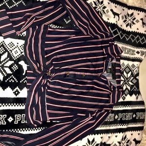 crop top long sleeve stripes buttoned